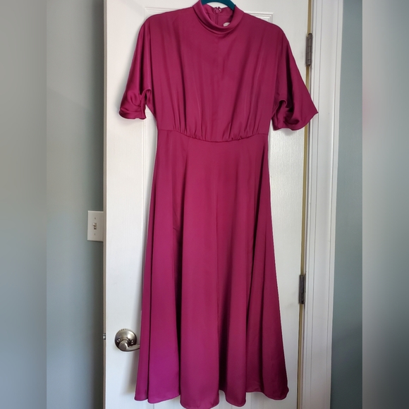 Diane Mock Neck Fit & Flare Midi Dress - Picture 3 of 10